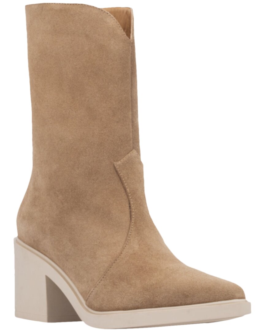 Aquatalia Celesta Weatherproof Suede Boot Champagne