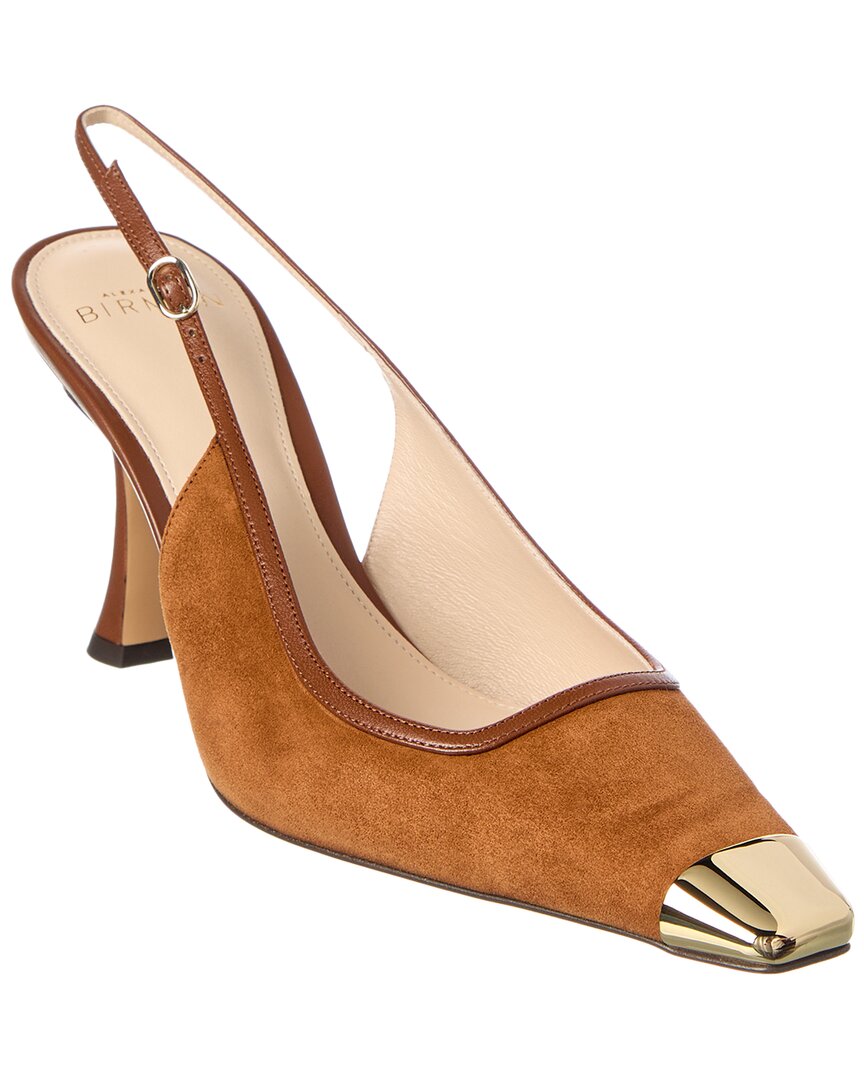 Alexandre Birman Olivia 85 Suede & Leather Slingback Pump