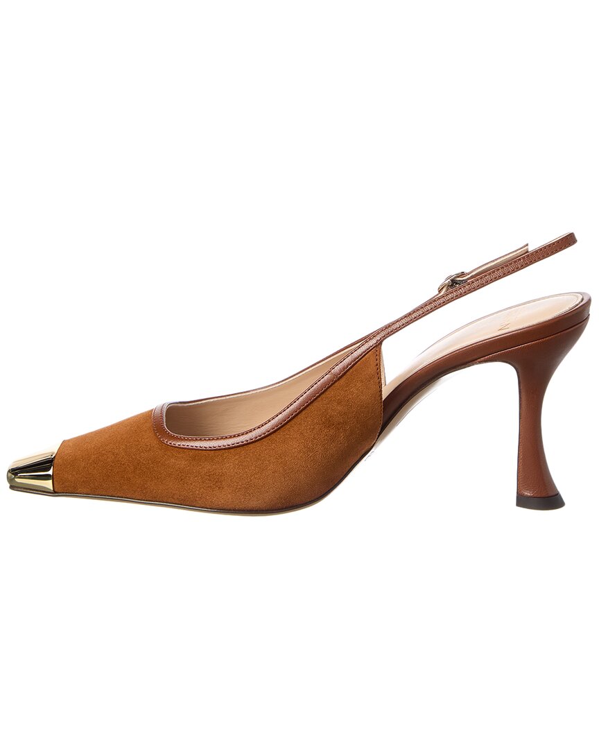 Alexandre Birman Olivia 85 Suede & Leather Slingback Pump