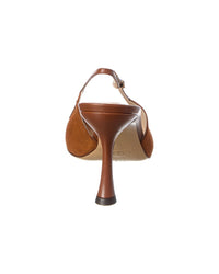 Alexandre Birman Olivia 85 Suede & Leather Slingback Pump