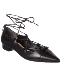 Alexandre Birman Slim Clarita Lace-Up Leather Flat