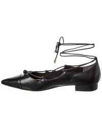 Alexandre Birman Slim Clarita Lace-Up Leather Flat