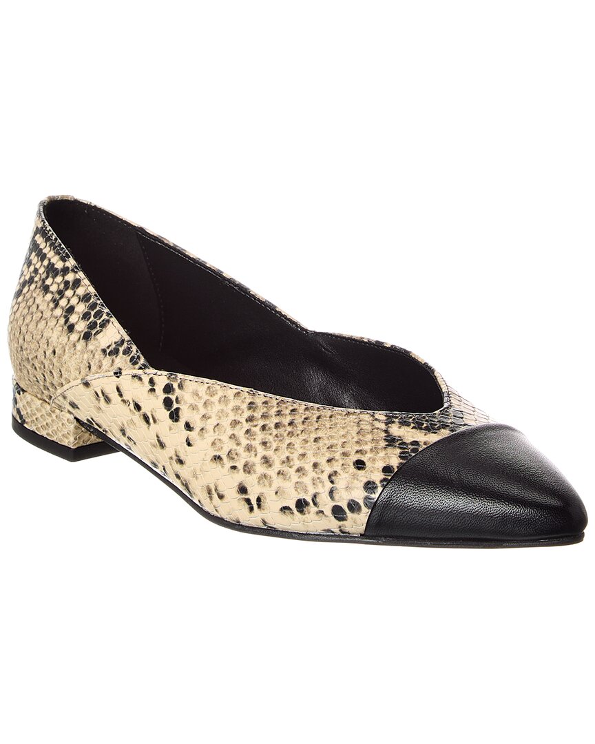 M By Bruno Magli Parma Snake-Embossed Leather Flat