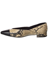 M By Bruno Magli Parma Snake-Embossed Leather Flat