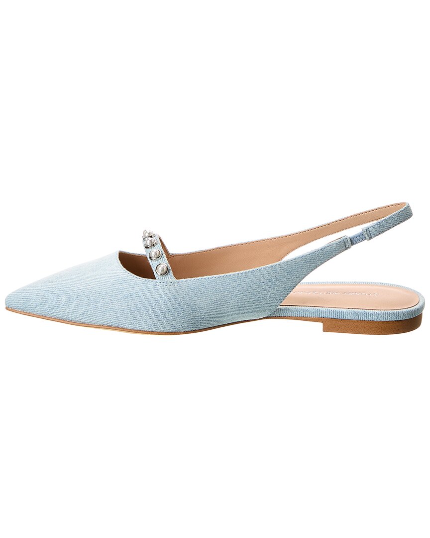 Stuart Weitzman Pearl Denim Slingback Flat