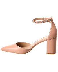 Stuart Weitzman Pearl Strap Block 75 Leather Pump