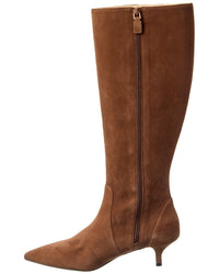 Stuart Weitzman Mara 50 Zip Suede Knee-High Boot