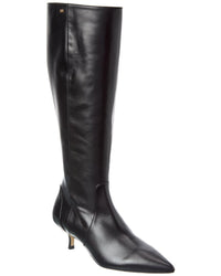 Stuart Weitzman Mara 50 Zip Leather Knee-High Boot