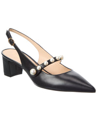 Stuart Weitzman Pia Mary Jane Leather Slingback Pump