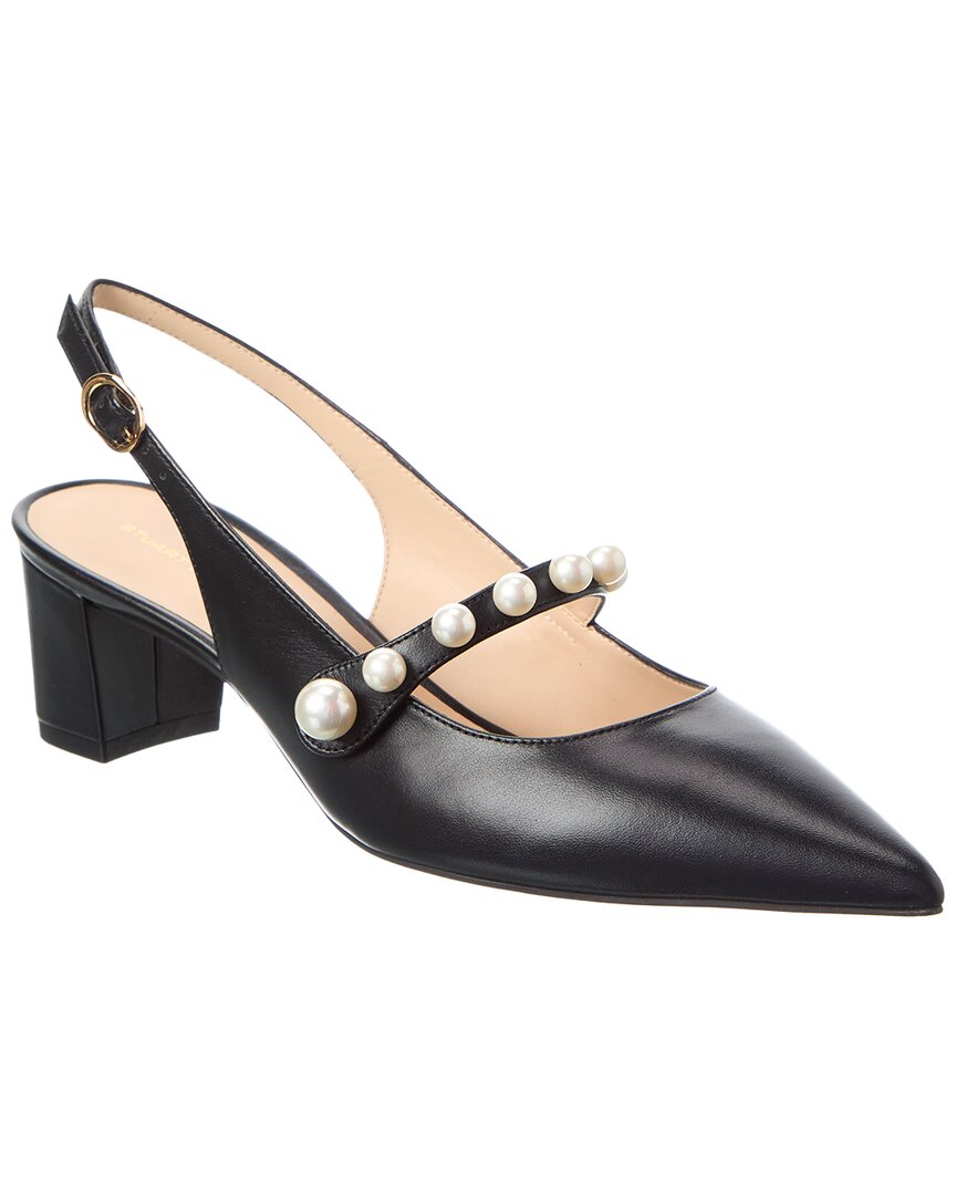 Stuart Weitzman Pia Mary Jane Leather Slingback Pump