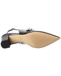 Stuart Weitzman Pia Mary Jane Leather Slingback Pump