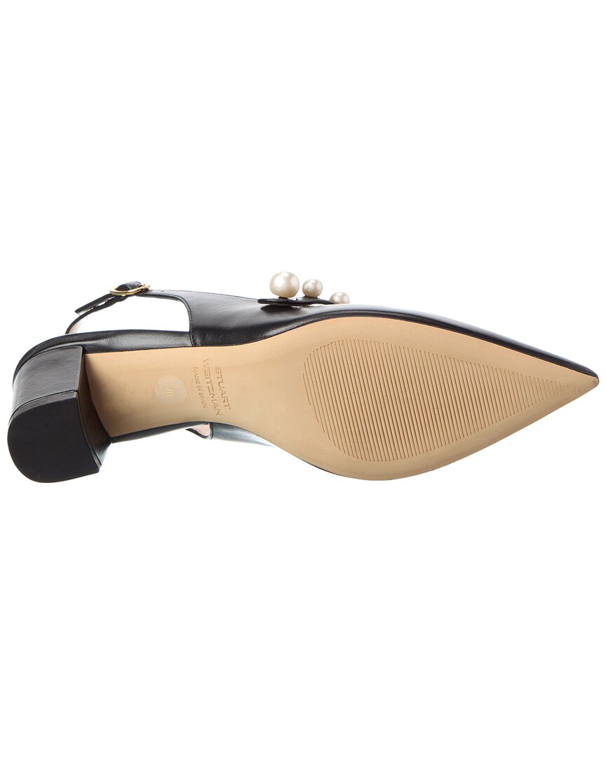 Stuart Weitzman Pia Mary Jane Leather Slingback Pump