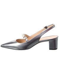 Stuart Weitzman Pia Mary Jane Leather Slingback Pump