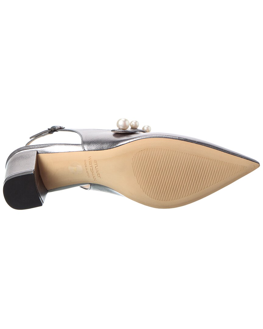 Stuart Weitzman Pia Mary Jane Leather Slingback Pump