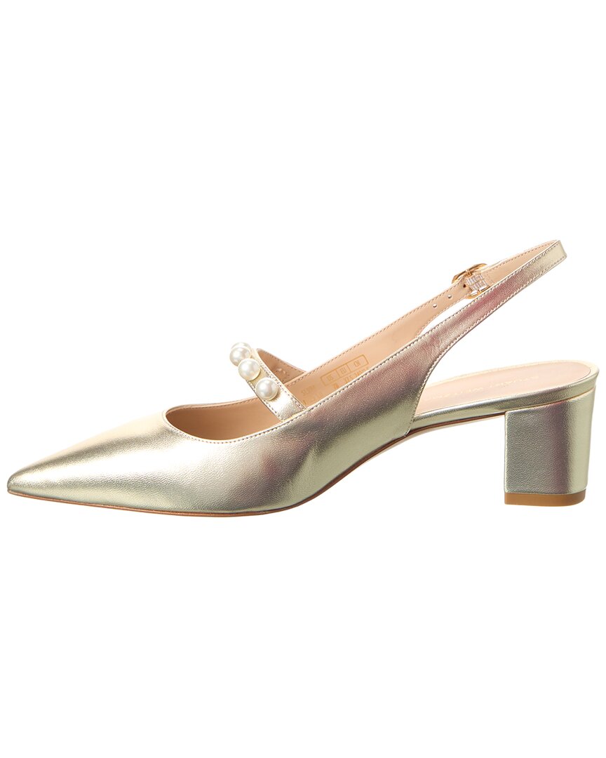 Stuart Weitzman Pia Mary Jane Leather Slingback Pump