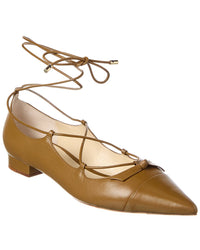 Alexandre Birman Slim Clarita Lace-Up Leather Flat