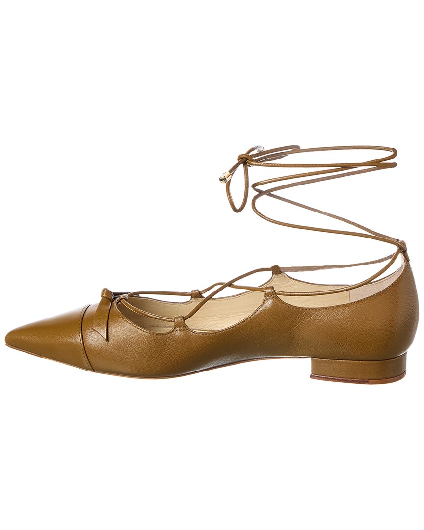 Alexandre Birman Slim Clarita Lace-Up Leather Flat