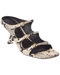 SIMKHAI Simkhai River Snake-Embossed Leather Mule