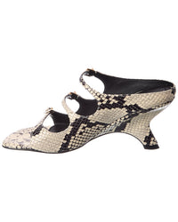 SIMKHAI Simkhai River Snake-Embossed Leather Mule