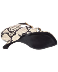 SIMKHAI Simkhai River Snake-Embossed Leather Mule