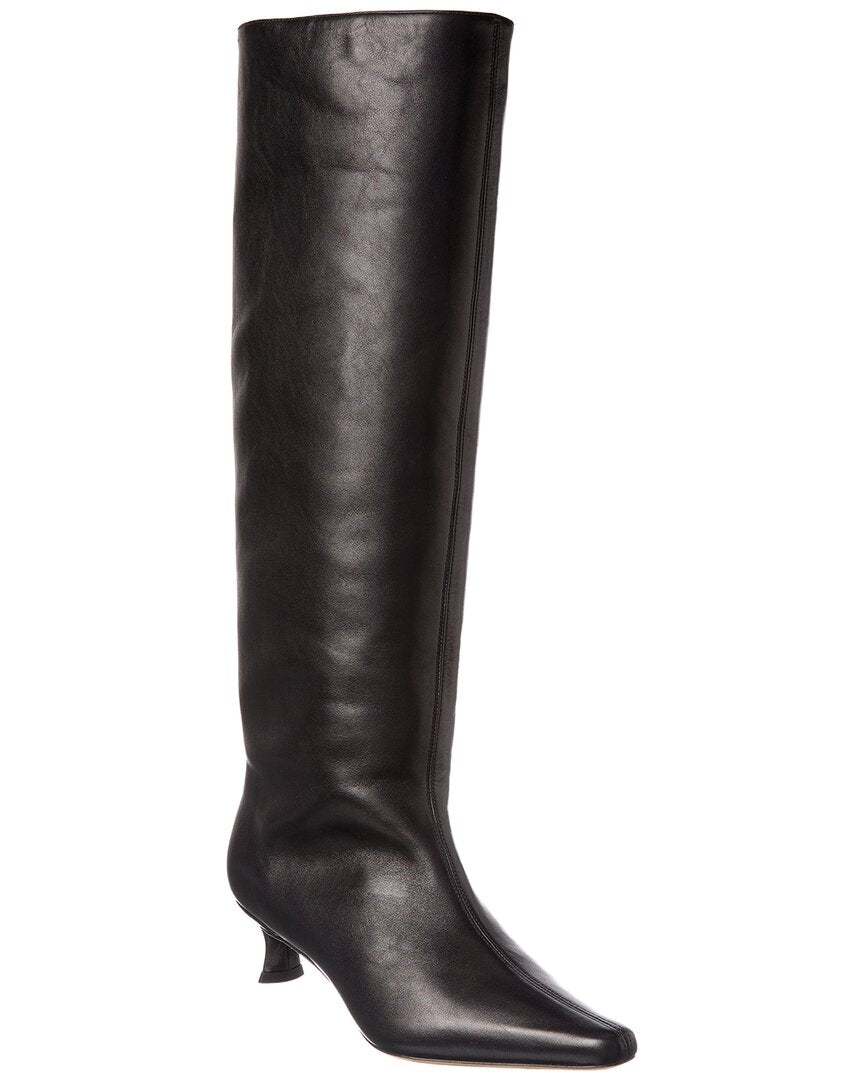 By Far Stevie Kitten Leather Knee-High Boot