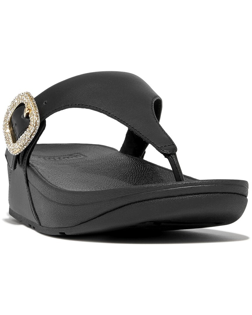Fitflop Lulu Crystal-Buckle Leather Sandal