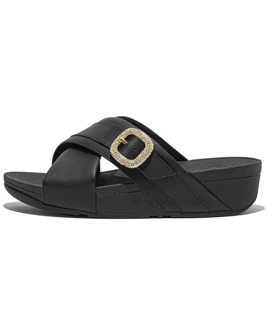 Fitflop Lulu Crystal-Buckle Leather Sandal