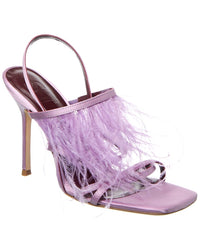 Staud Anise Feather Satin Slingback Sandal Purple