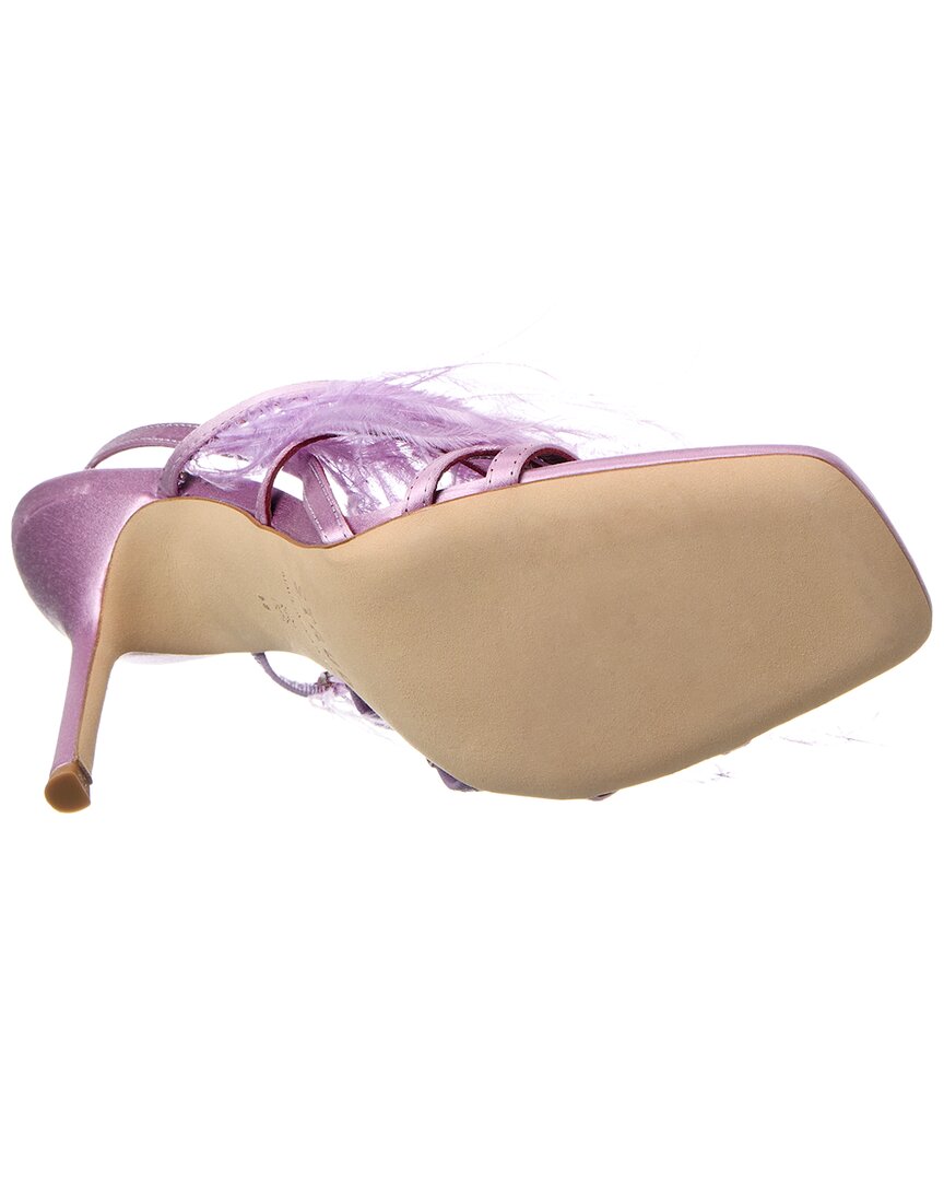Staud Anise Feather Satin Slingback Sandal, 36, Purple
