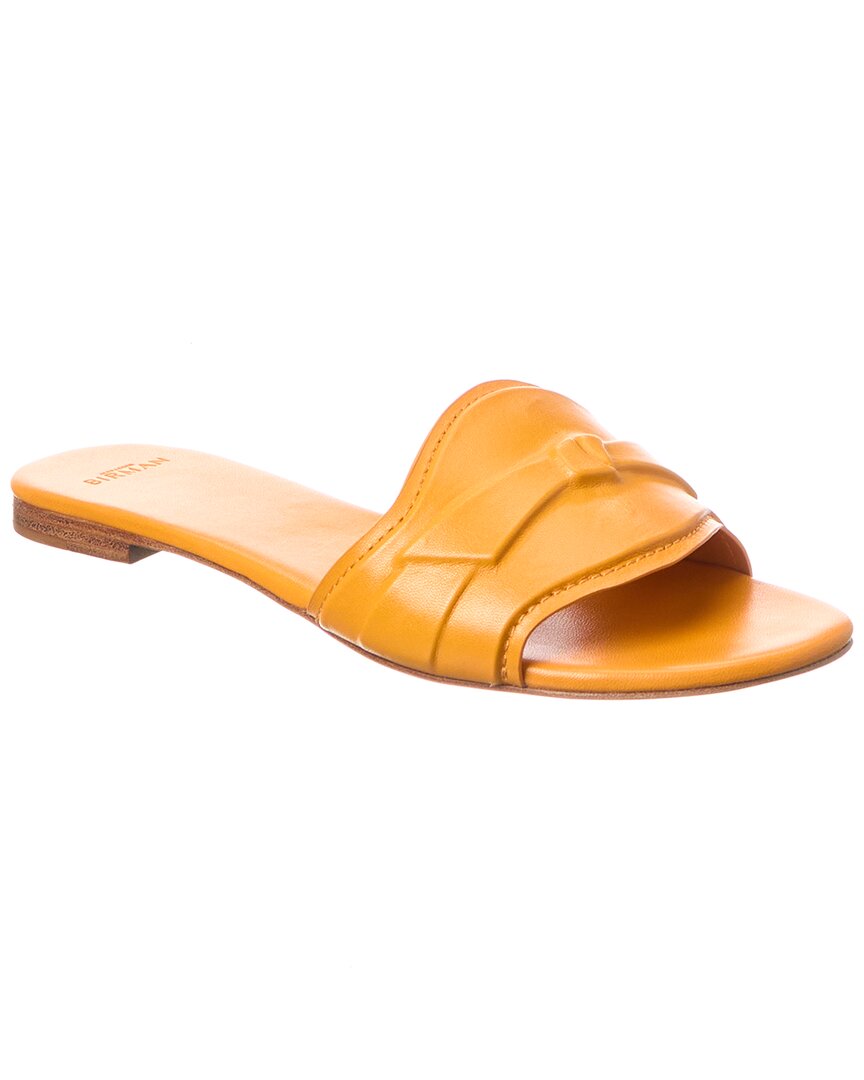 Alexandre Birman Padded Clarita Leather Slide Orange