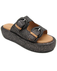 Gentle Souls By Kenneth Cole Theresa Leather & Raffia Flat