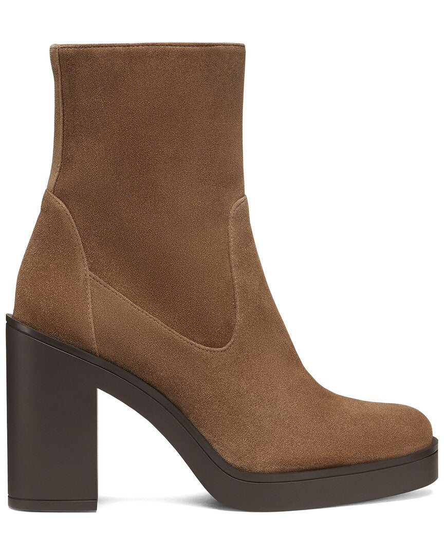 Stuart Weitzman Bethenny 80 Suede Zip Bootie