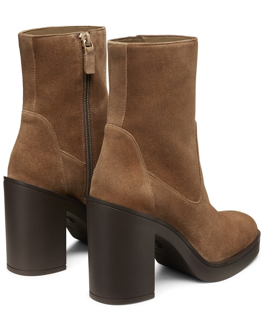 Stuart Weitzman Bethenny 80 Suede Zip Bootie