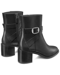 Stuart Weitzman Esme Belted Zip Leather Bootie