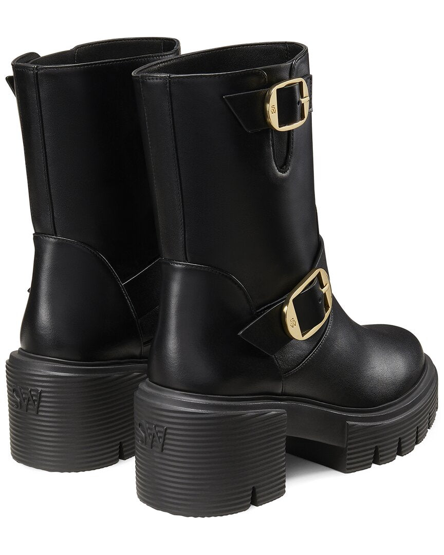 Stuart Weitzman Soho Leather Moto Bootie