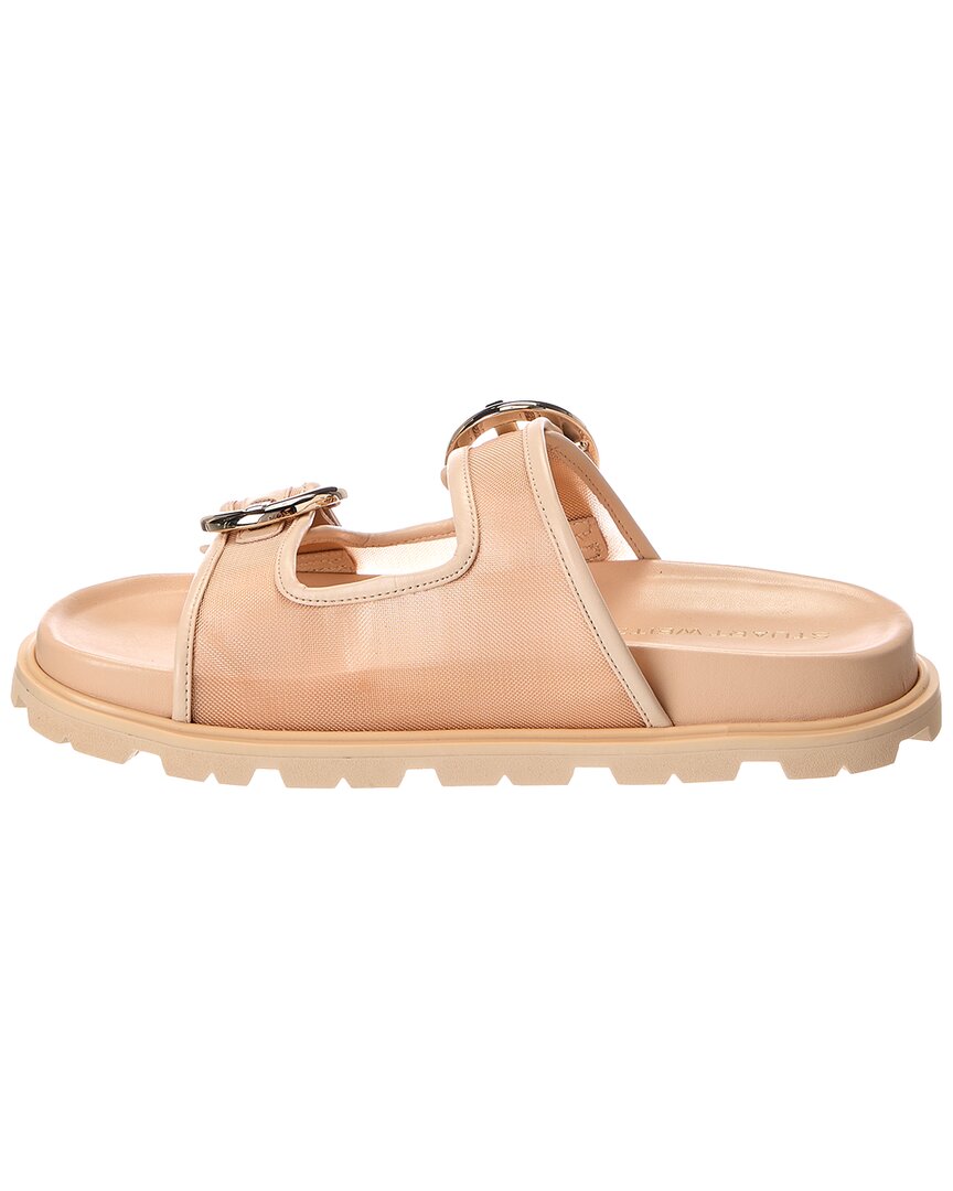 Stuart Weitzman Benni Mesh & Leather Sport Slide