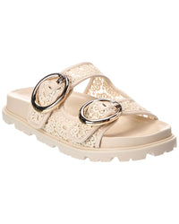 Stuart Weitzman Benni Crochet & Leather Sport Slide