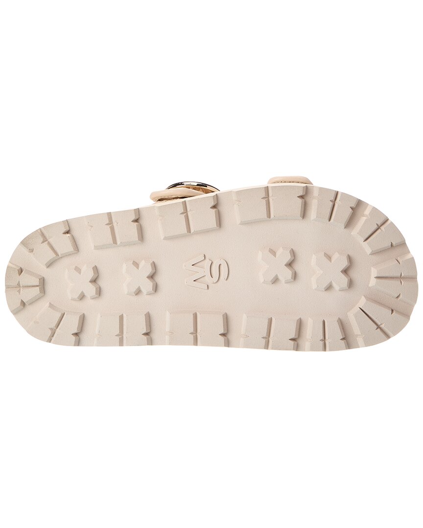 Stuart Weitzman Benni Crochet & Leather Sport Slide