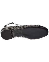 Stuart Weitzman Eden Strap Tweed & Patent Flat