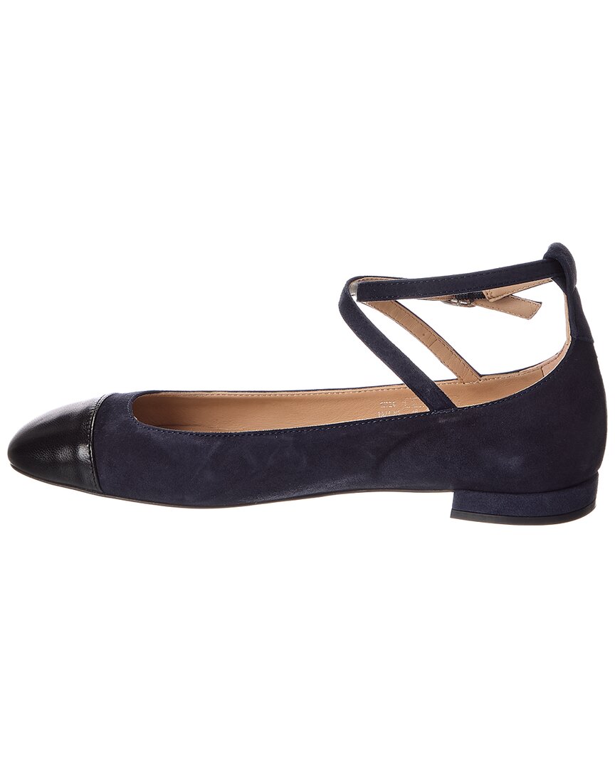 Stuart Weitzman Eden Strap Suede & Leather Flat