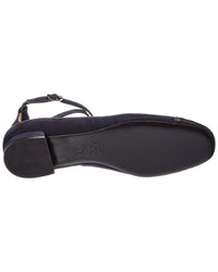 Stuart Weitzman Eden Strap Suede & Leather Flat