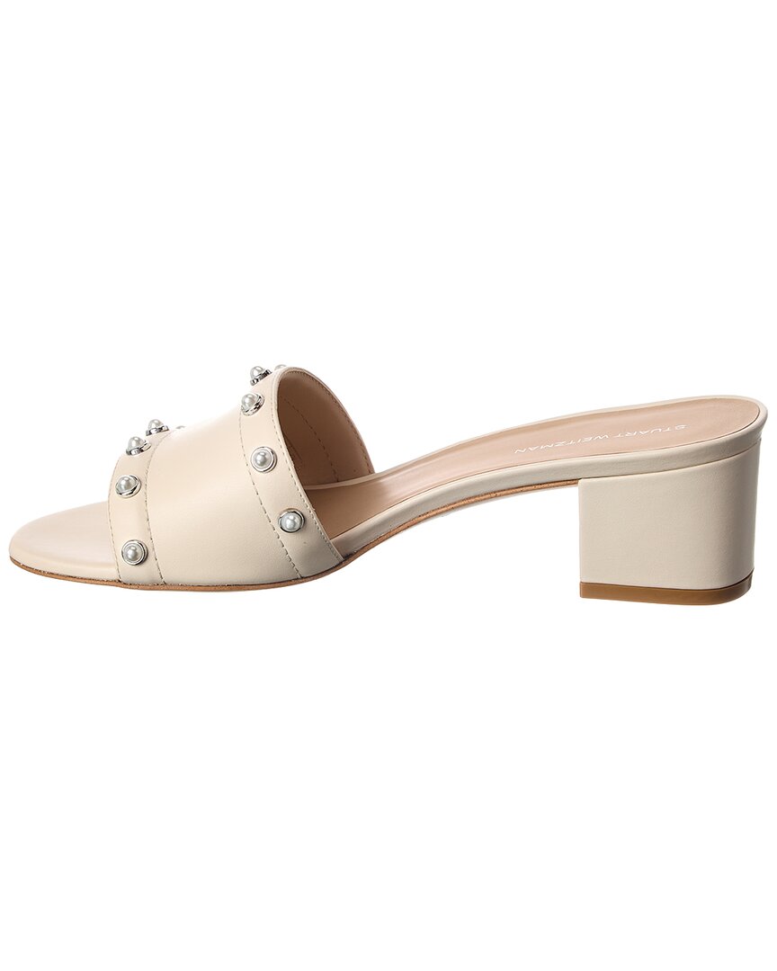 Stuart Weitzman Pearl 50 Slide Leather Sandal