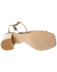 Stuart Weitzman Tia 75 Block Snake-Embossed Leather Sandal