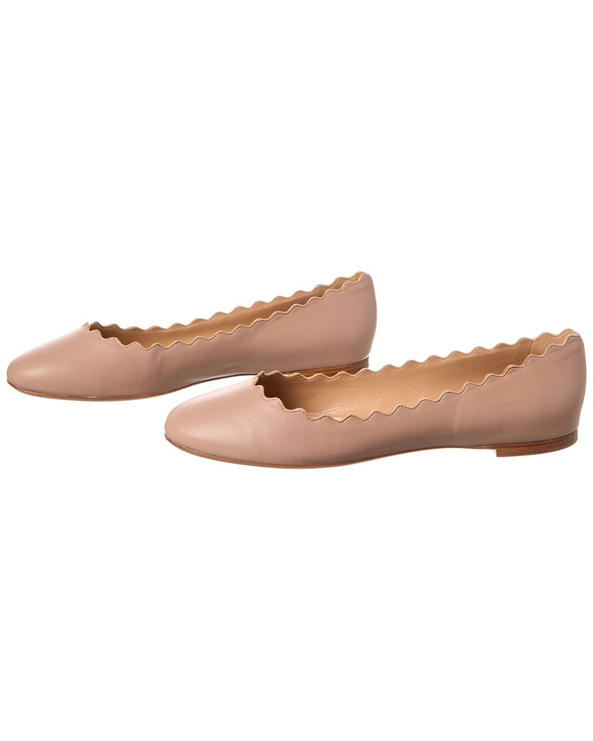 Chloé Chloé Lauren Scalloped Leather Ballerina Flat (Authentic Pre-Loved)
