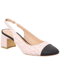 Stuart Weitzman Stuart Weitzman Milla 55 Tweed & Grosgrain Slingback Pump