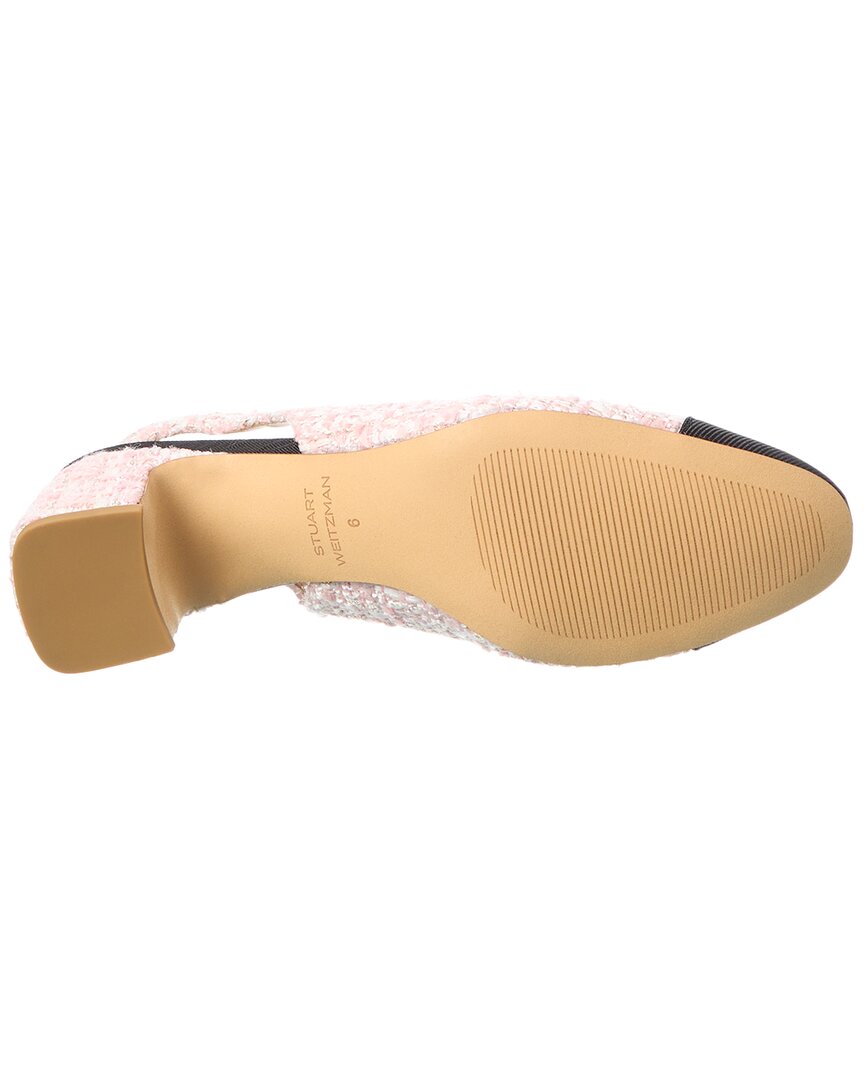 Stuart Weitzman Stuart Weitzman Milla 55 Tweed & Grosgrain Slingback Pump
