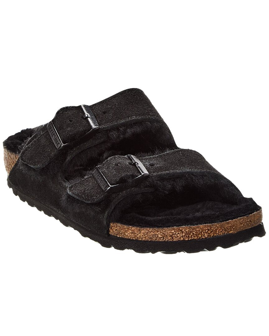 Birkenstock Women's Arizona Shearling Narrow Sandal 35 Black