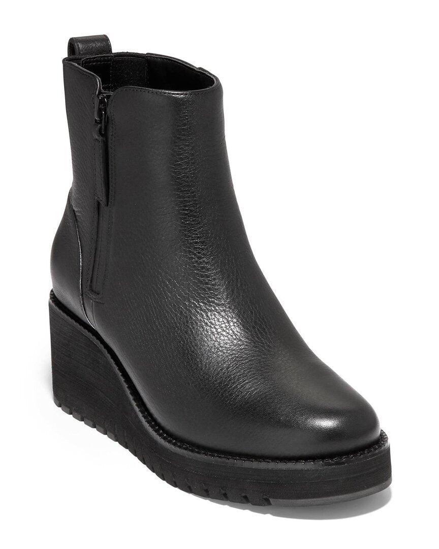 Cole Haan Zerogrand Waterproof City Leather Wedge Bootie