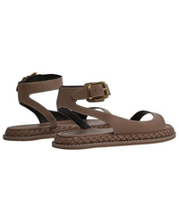 Reiss Reiss Gabi Plait Leather Flat Sandal