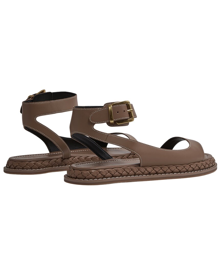 Reiss Reiss Gabi Plait Leather Flat Sandal